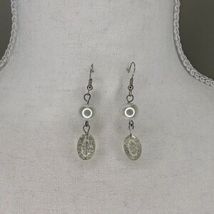 Silver and Pearl Dangle Earrings